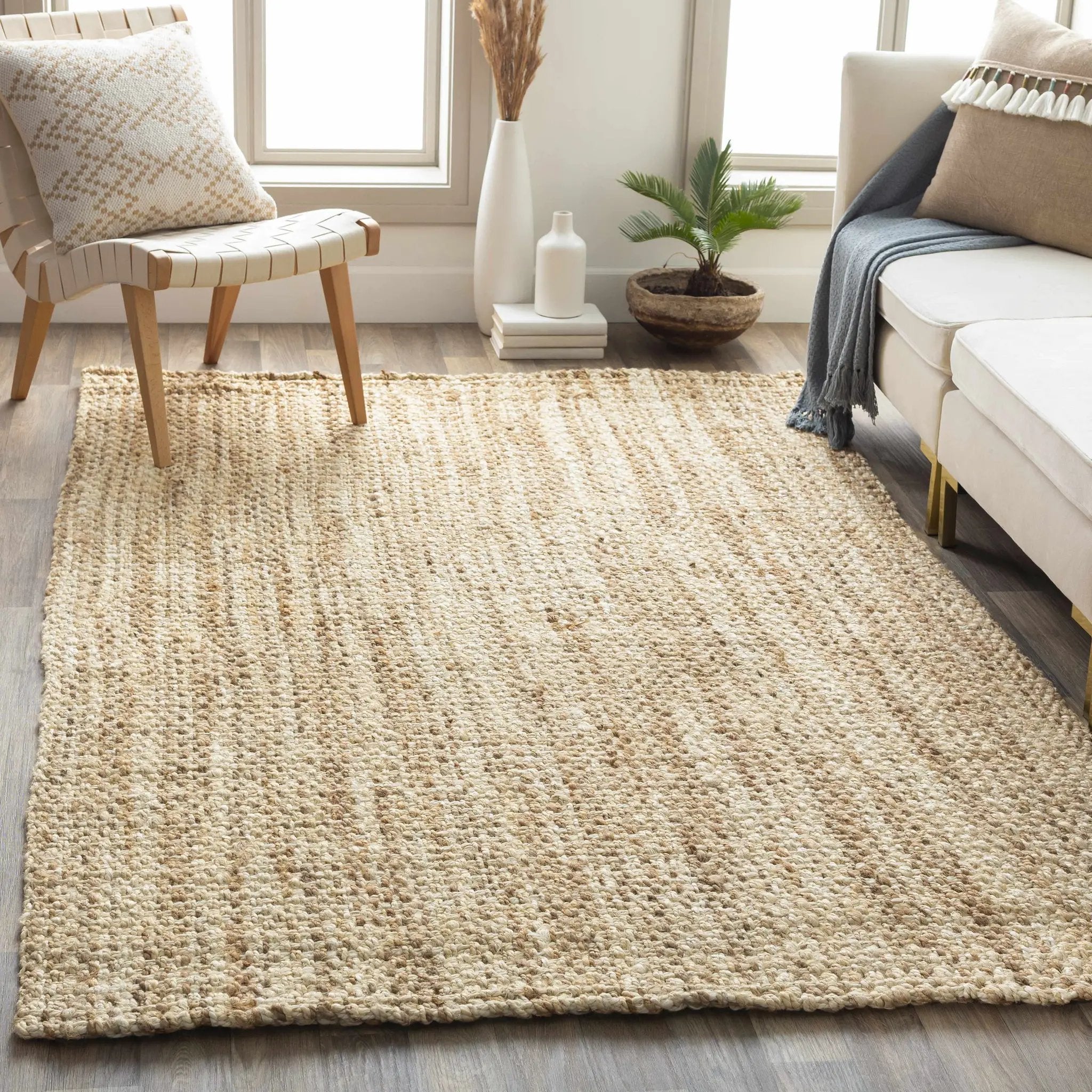 Leyton Natural Jute Rug - Clearance by Boutique Rugs