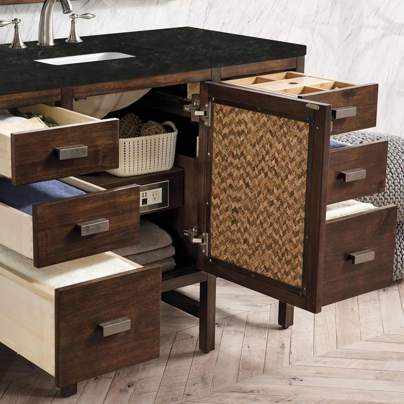 James Martin Addison 48" Single Bathroom Vanity, Mid-Century Acacia by James Martin