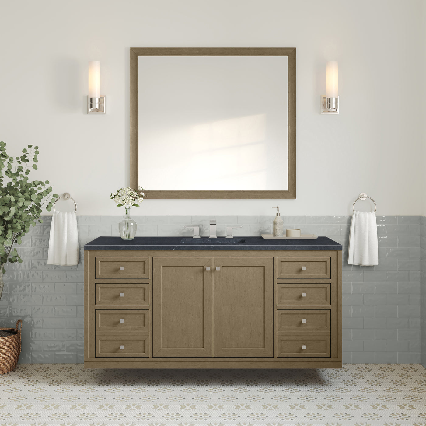 James Martin Chicago 60" Single Bathroom Vanity, Walnut Whisper by James Martin
