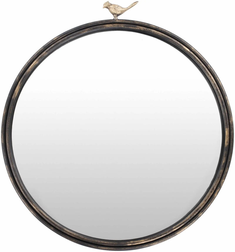 Loughlinstown Gold Frame Round Mirror by Boutique Rugs