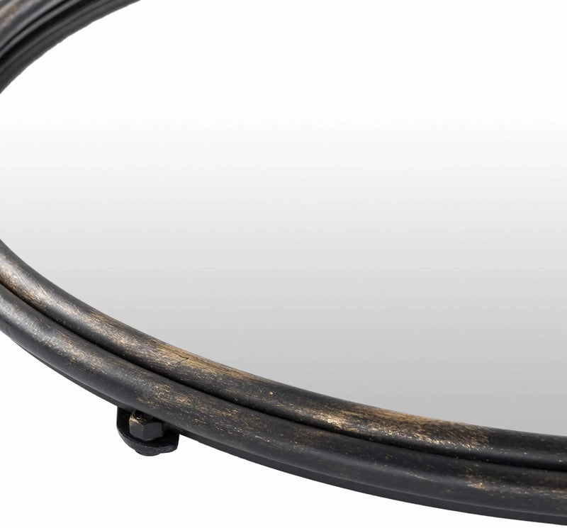 Loughlinstown Gold Frame Round Mirror by Boutique Rugs