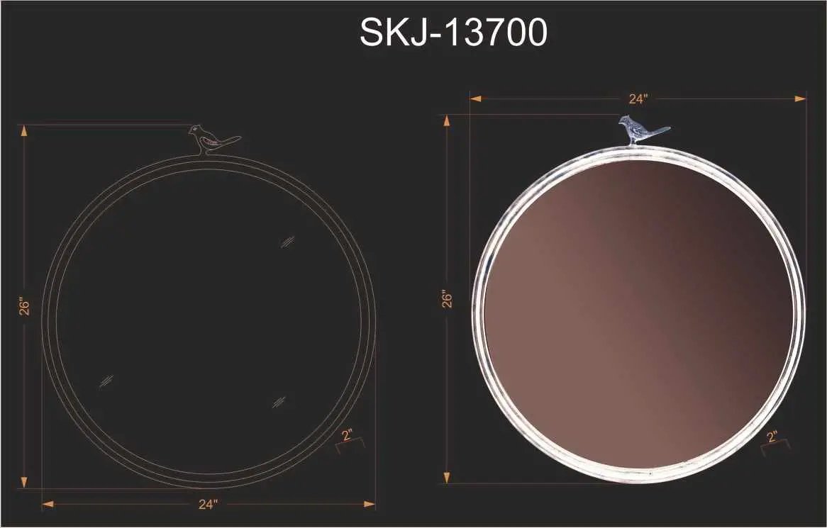 Loughlinstown Gold Frame Round Mirror by Boutique Rugs