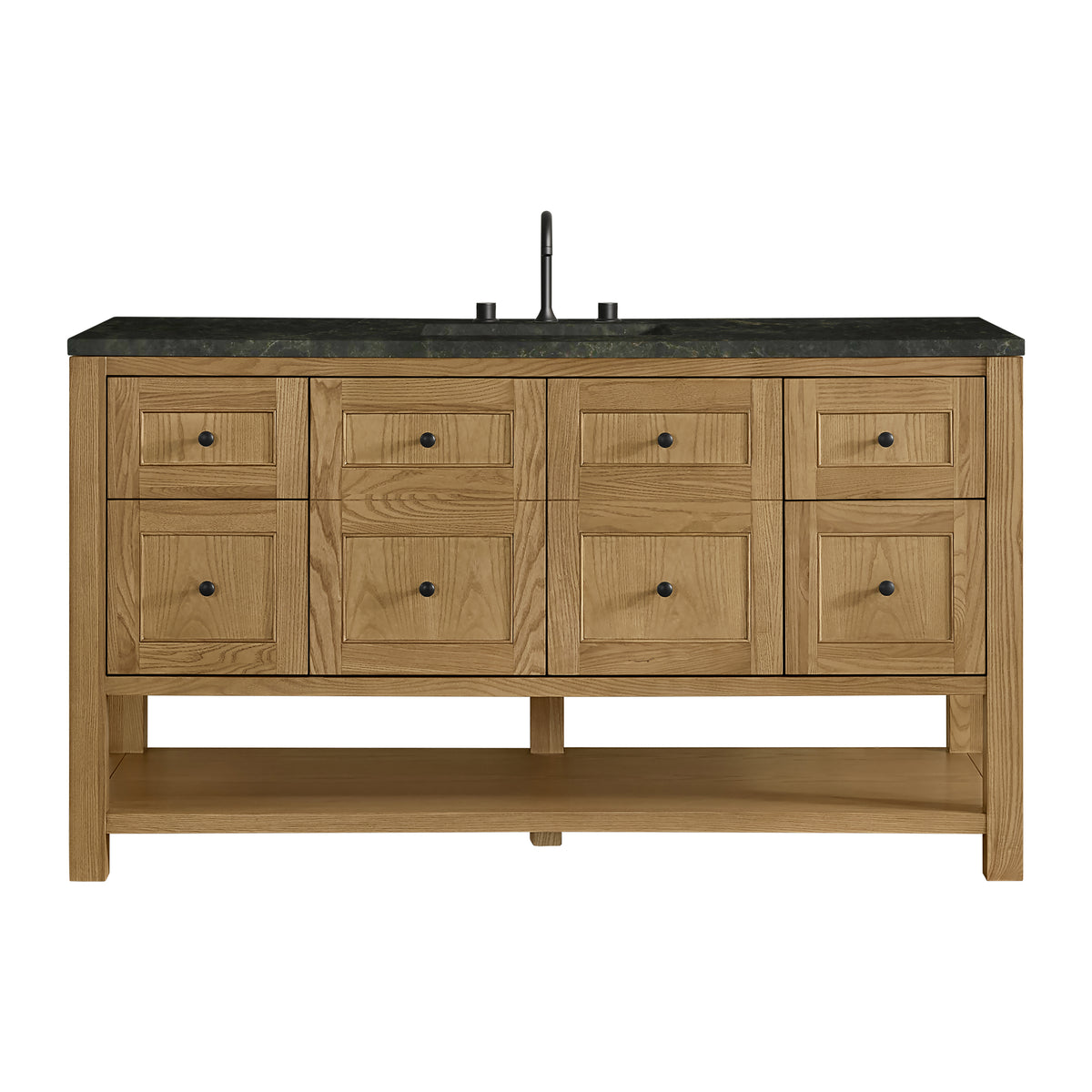 James Martin Breckenridge 60" Single Bathroom Vanity, Light Natural Oak with Phantome countertop