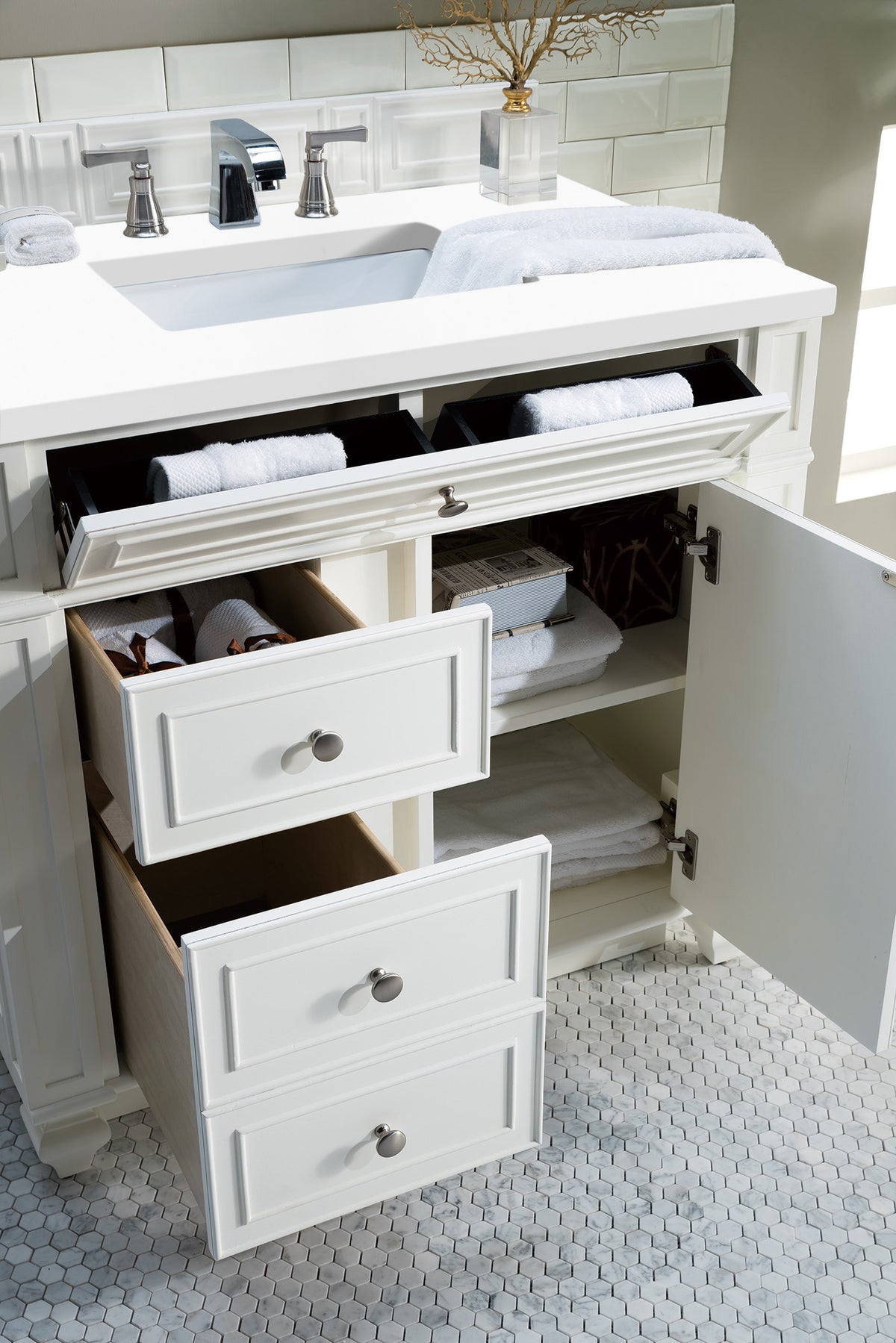 James Martin Bristol 36" Single Bathroom Vanity, Bright White, view 23