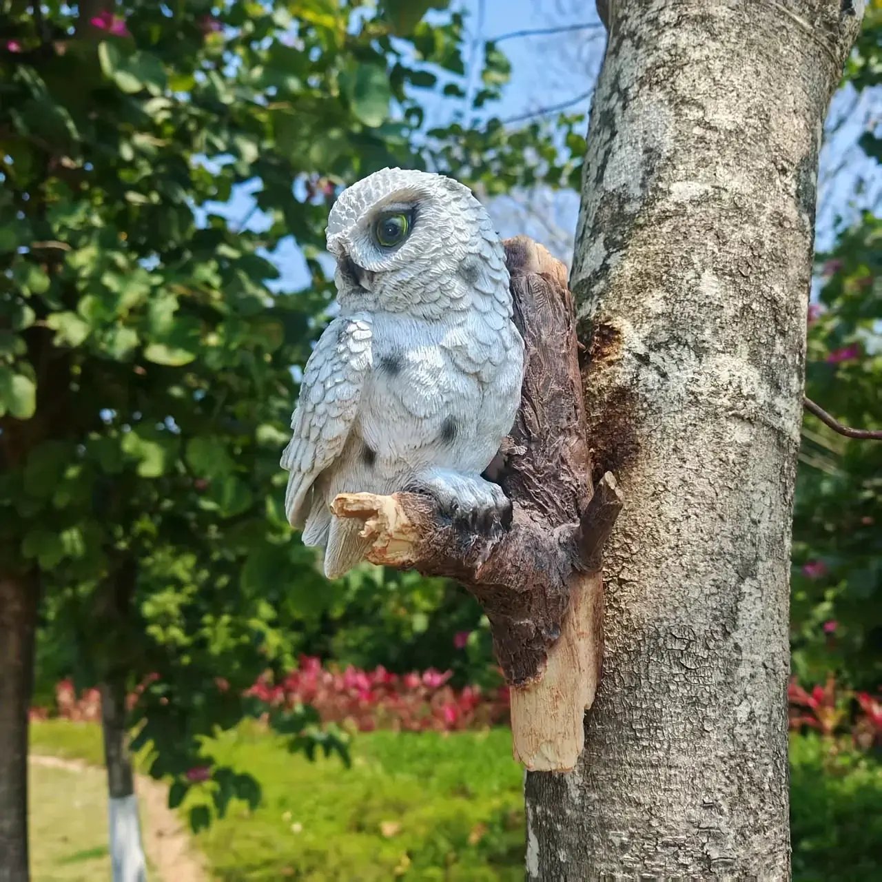 Lifelike Owl Statue Tree and Wall Decor for Garden and Home by House Of Avana