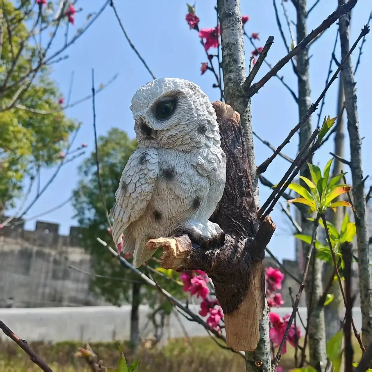 Lifelike Owl Statue Tree and Wall Decor for Garden and Home by House Of Avana