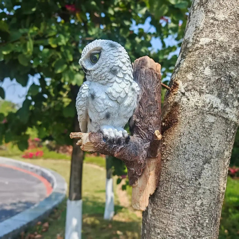 Lifelike Owl Statue Tree and Wall Decor for Garden and Home by House Of Avana