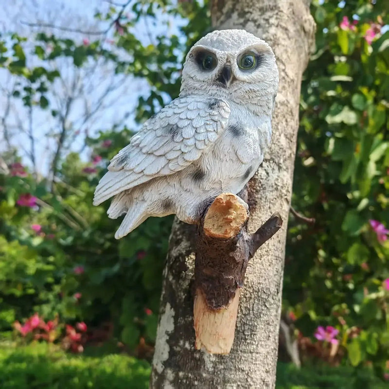 Lifelike Owl Statue Tree and Wall Decor for Garden and Home by House Of Avana