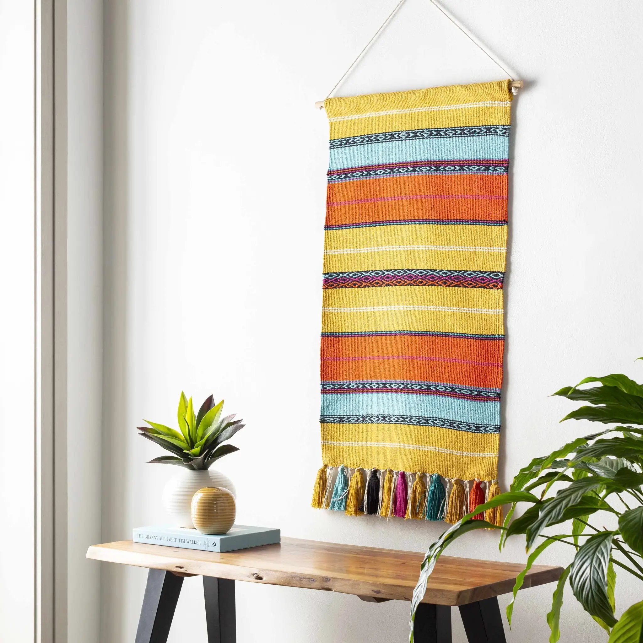 Ligaya Colorful Striped Bohemian Wall Hanging - Clearance by Boutique Rugs