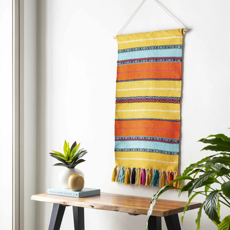 Ligaya Colorful Striped Bohemian Wall Hanging - Clearance by Boutique Rugs