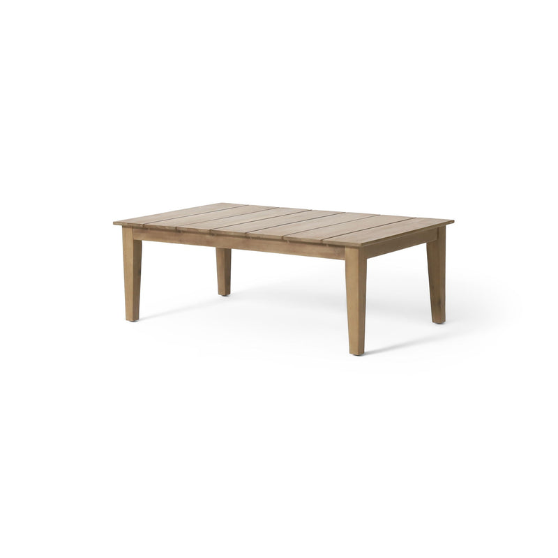 Light Brown Outdoor Coffee Table with Slat Panel Top - Acacia Wood, photo 4 of 4