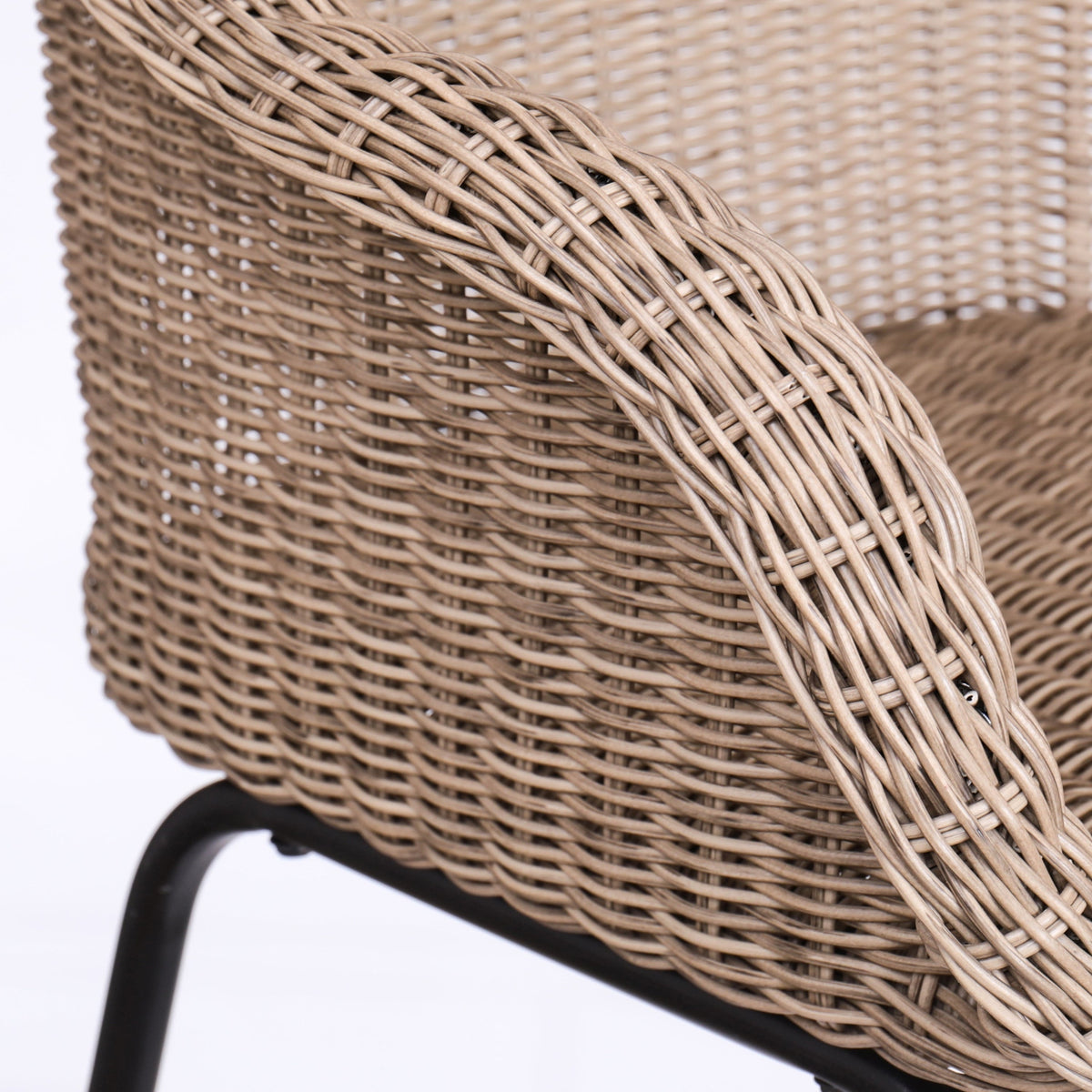 Light Brown Outdoor Metal Wicker Barstool Set of 2 with Iron Frames, photo 12 of 15