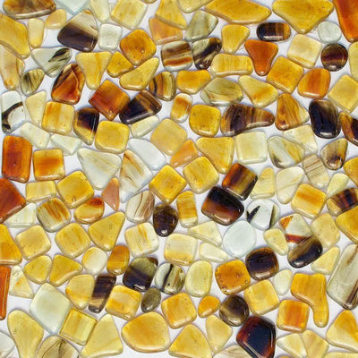 Light Honey Glossy Gloss Glass Mosaics 12x12