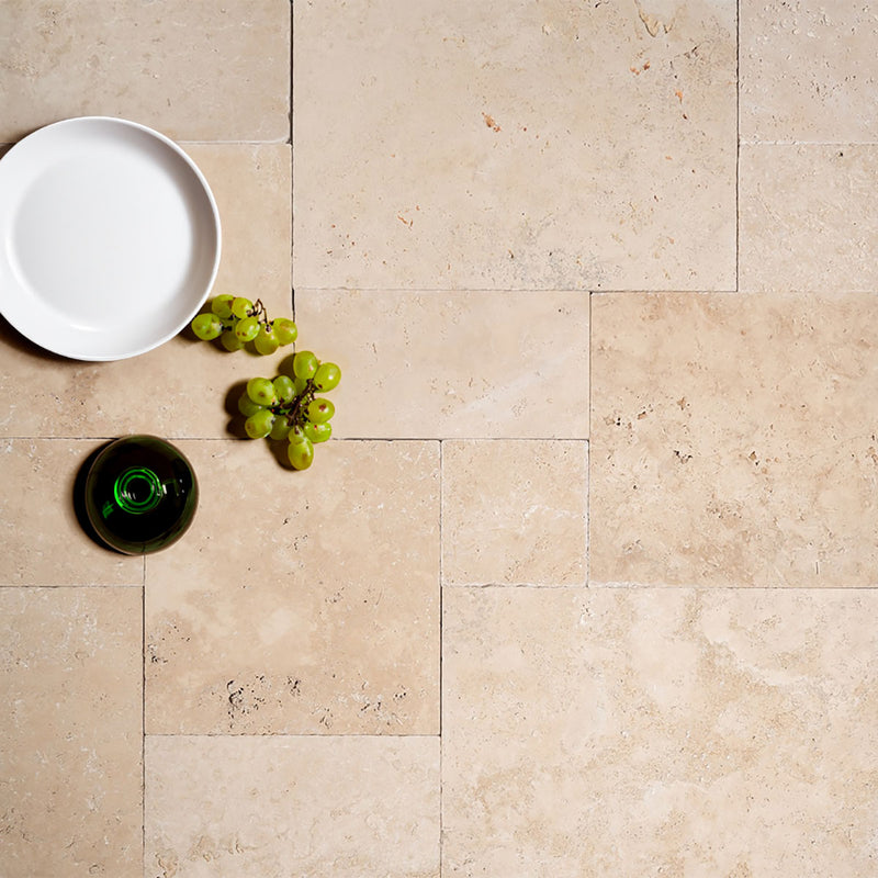 Light Standard Tumbled French Pattern Travertine Pavers Various Travertine Tumbled Various Pavers — 2