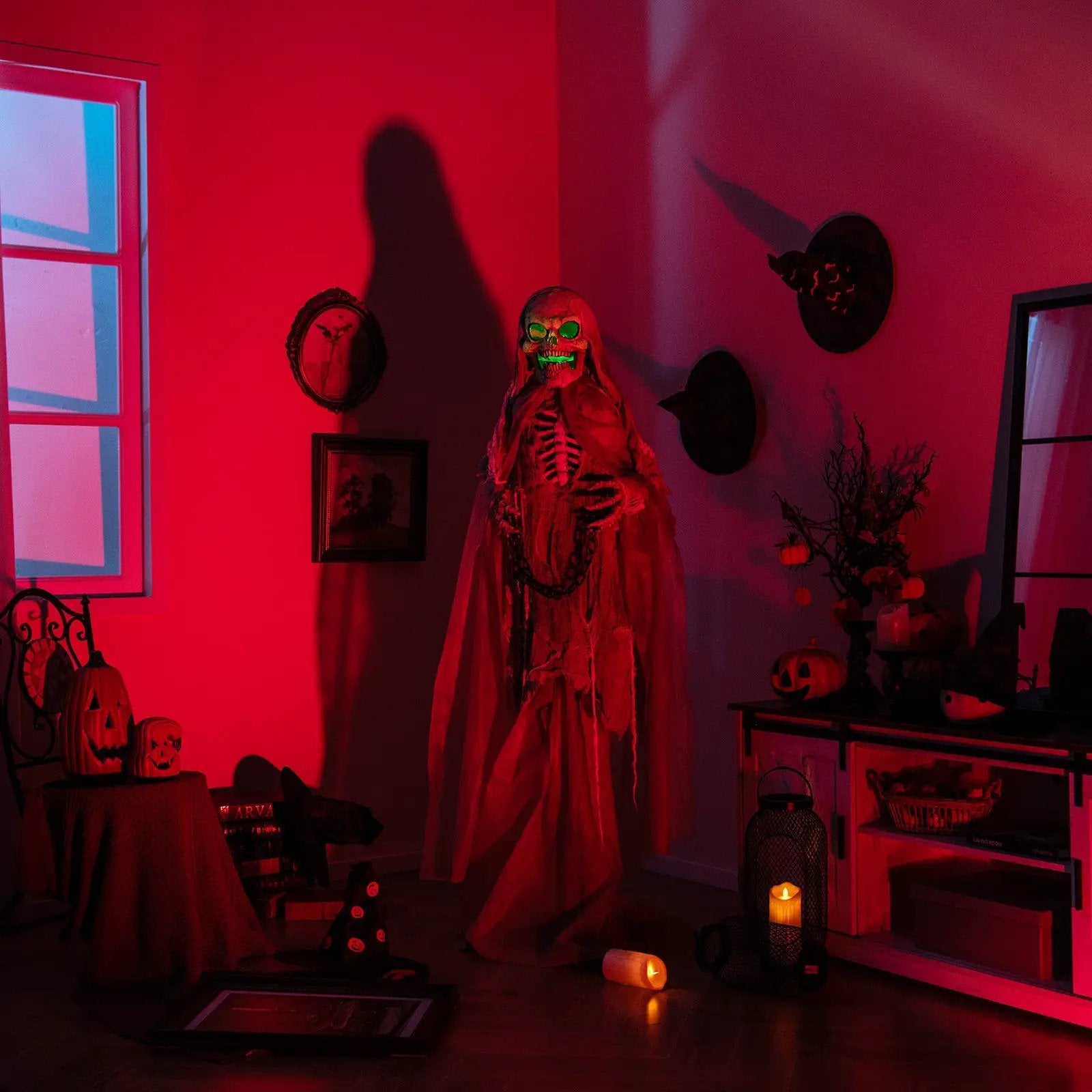 Lighted and Animated Halloween Decoration Outdoor Skeleton with LED by DirectDeals
