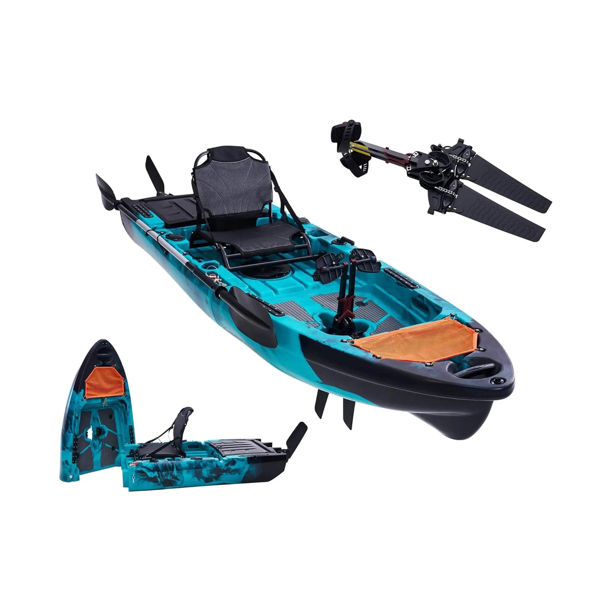 Lightweight 10FT 1-Person Modular Fishing Kayak With Fin Drive System (SAK21489) by SAKSBY WHOLESALE