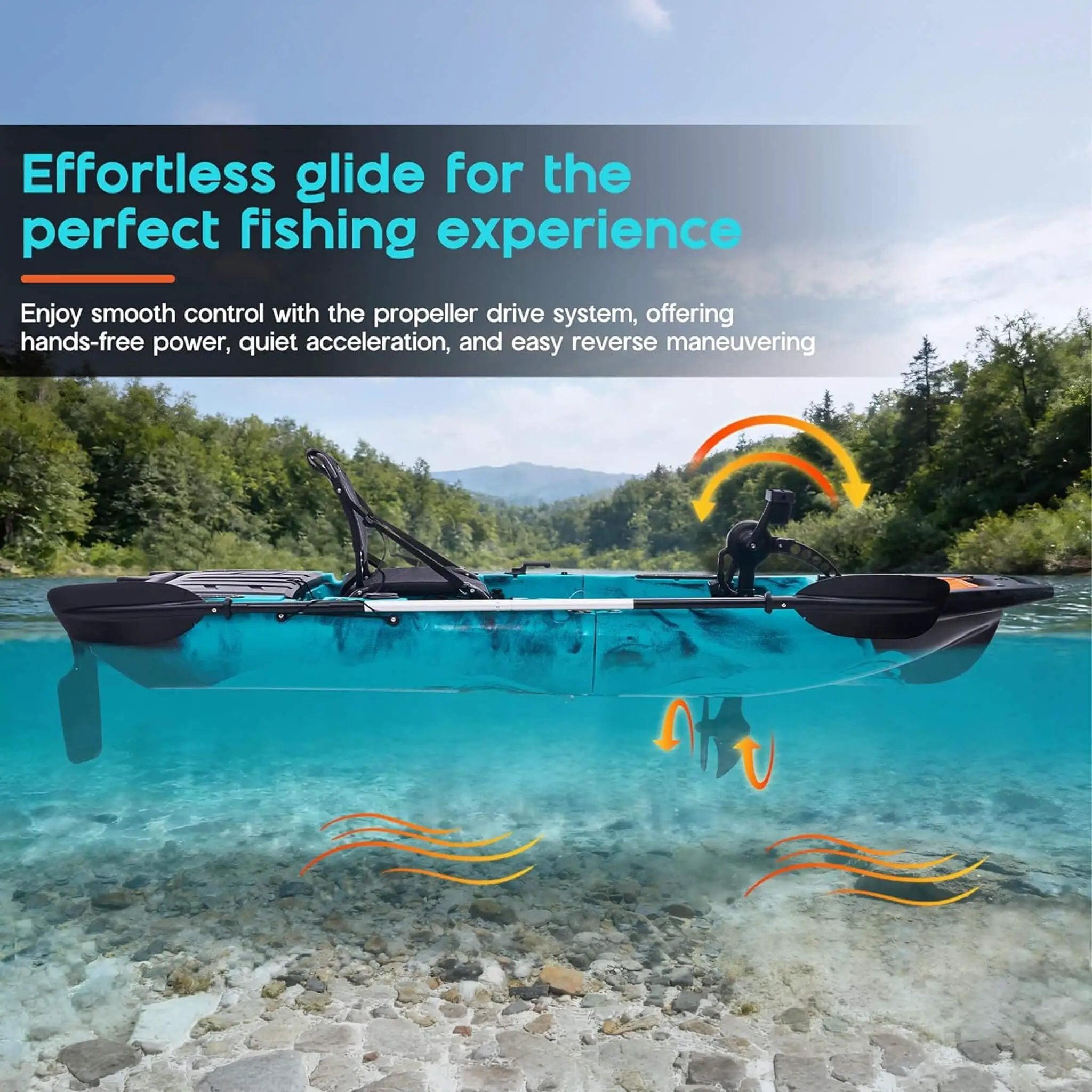 Lightweight 10FT 1-Person Modular Fishing Kayak With Propeller Drive System (SAK67032) by SAKSBY WHOLESALE