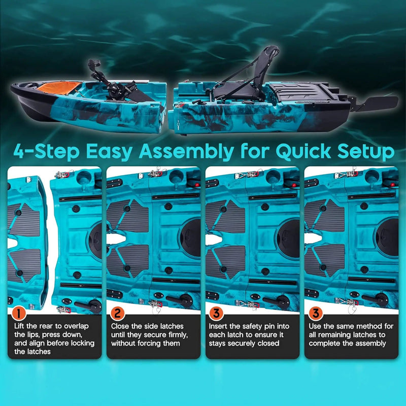 Lightweight 10FT 1-Person Modular Fishing Kayak With Propeller Drive System (SAK67032) by SAKSBY WHOLESALE