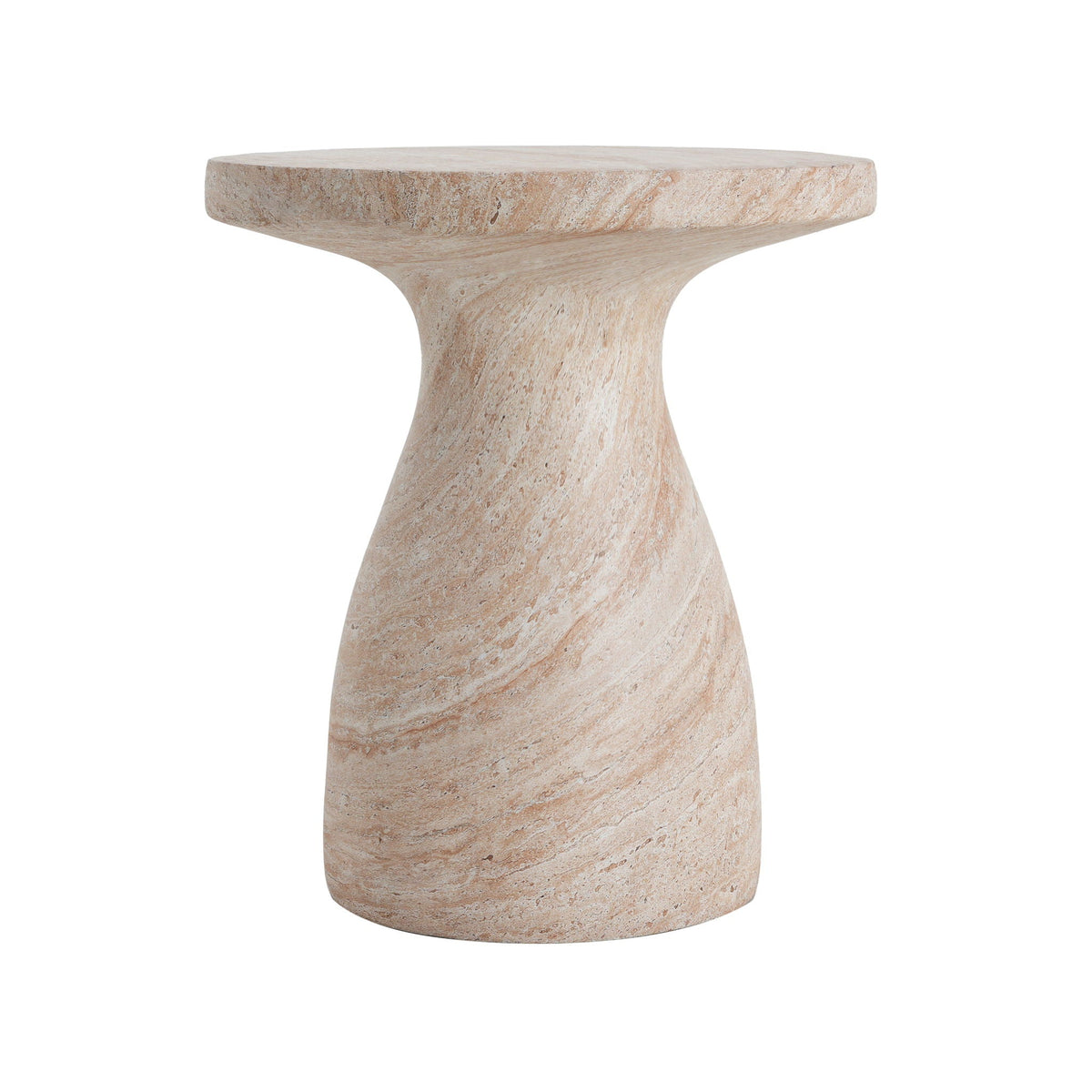 Lightweight Travertine Side Table with Weatherproof Finish – Black or Beige, photo 7 of 8