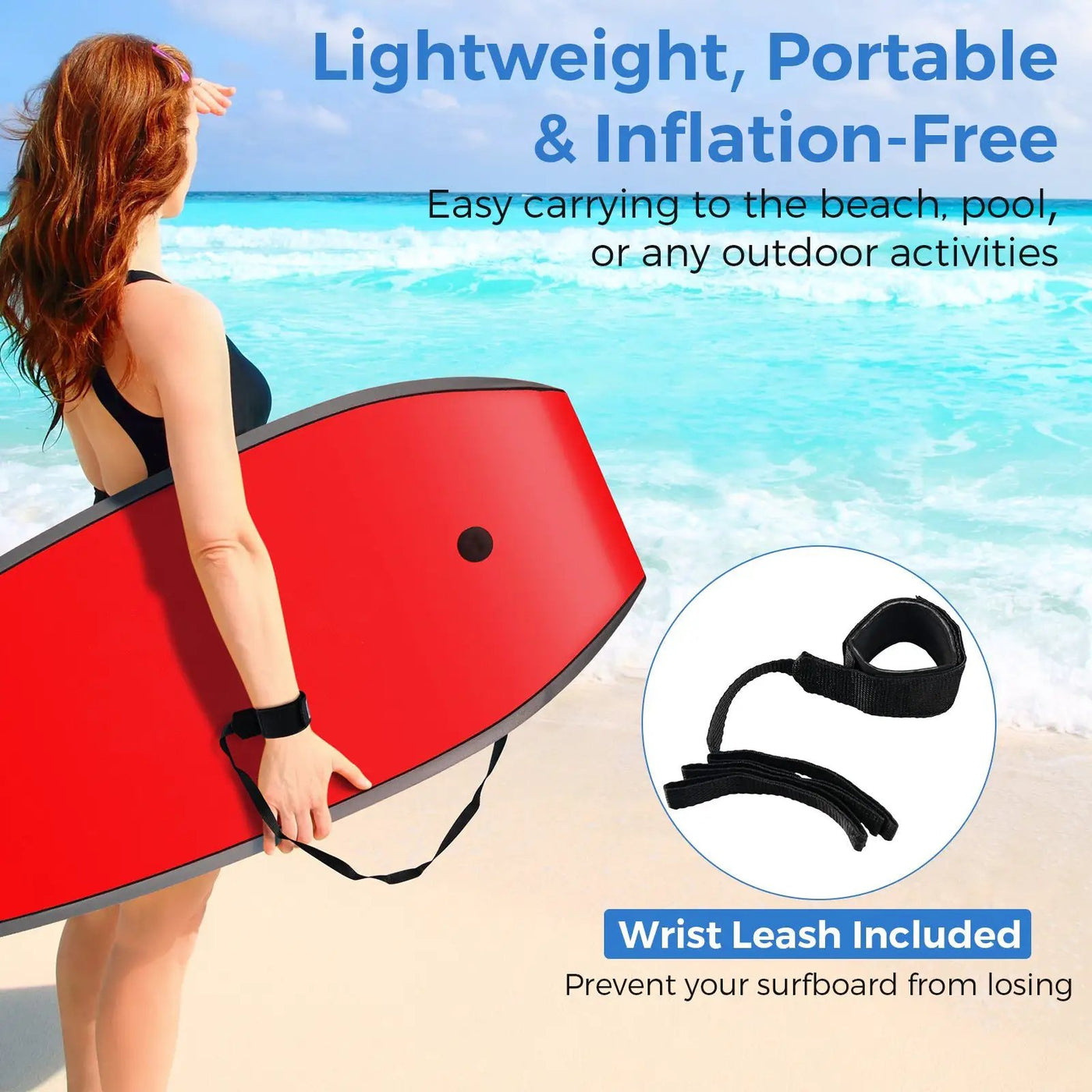 33/37/41 Inches Lightweight Body Board Boogie Board with EPS Core XPE Deck HDPE Bottom Multicolor1 by DirectDeals