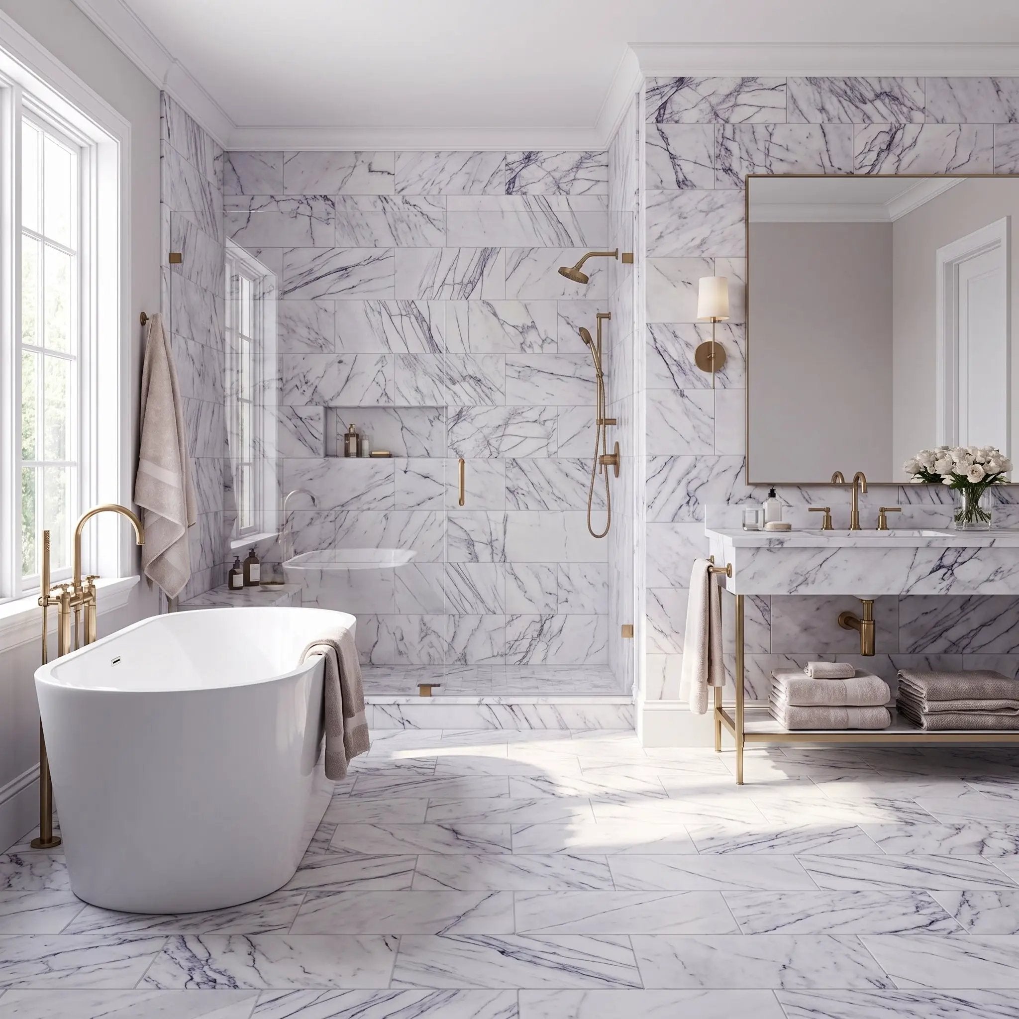Lilac Honed Marble Tiles 12x24 by Stonetiledepot