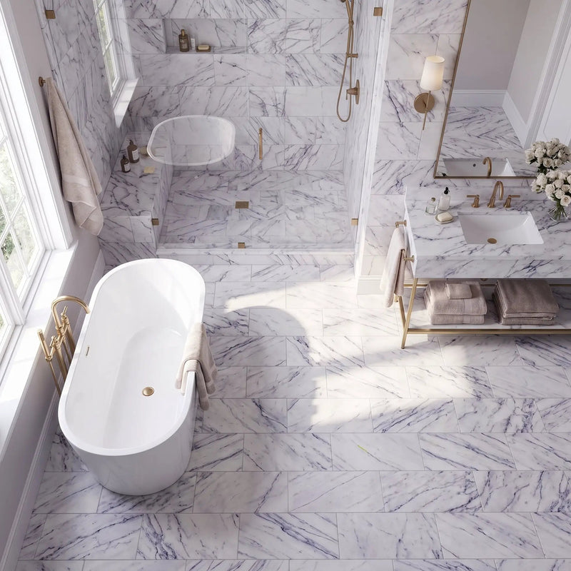 Lilac Honed Marble Tiles 12x24 by Stonetiledepot