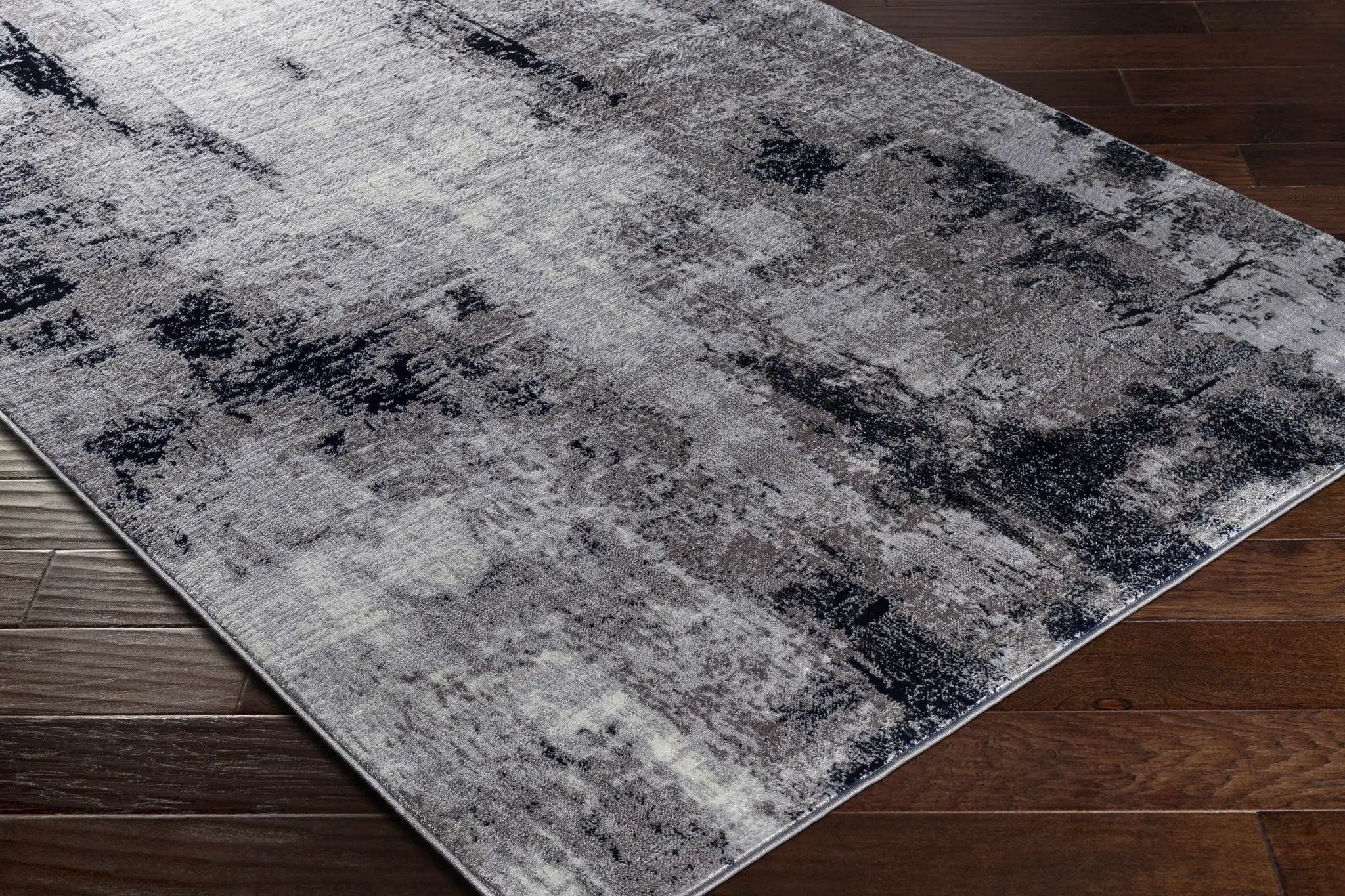 Limao Abstract Denim Area Rug - Clearance by Boutique Rugs