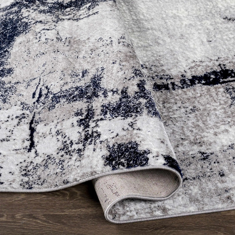 Limao Abstract Denim Area Rug - Clearance by Boutique Rugs