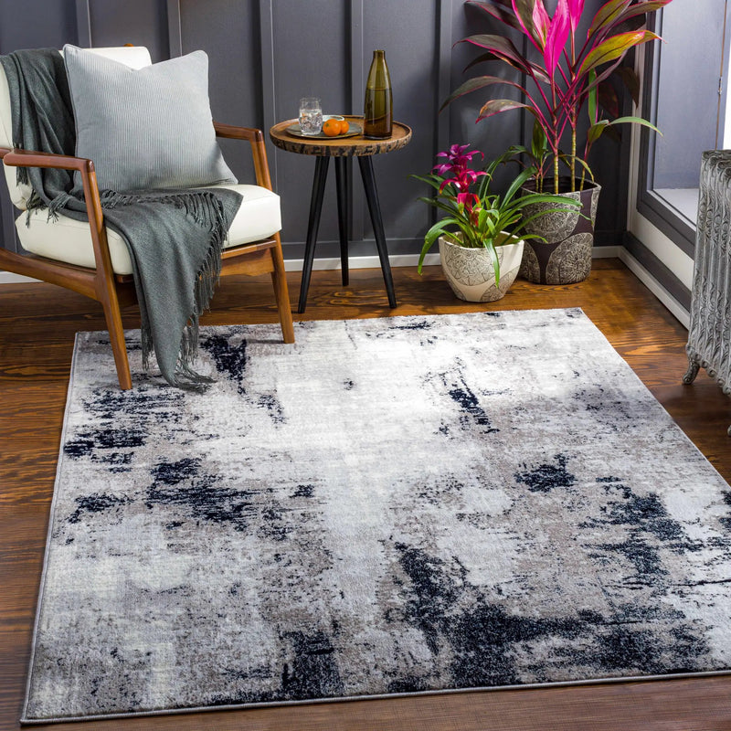 Limao Abstract Denim Area Rug - Clearance by Boutique Rugs