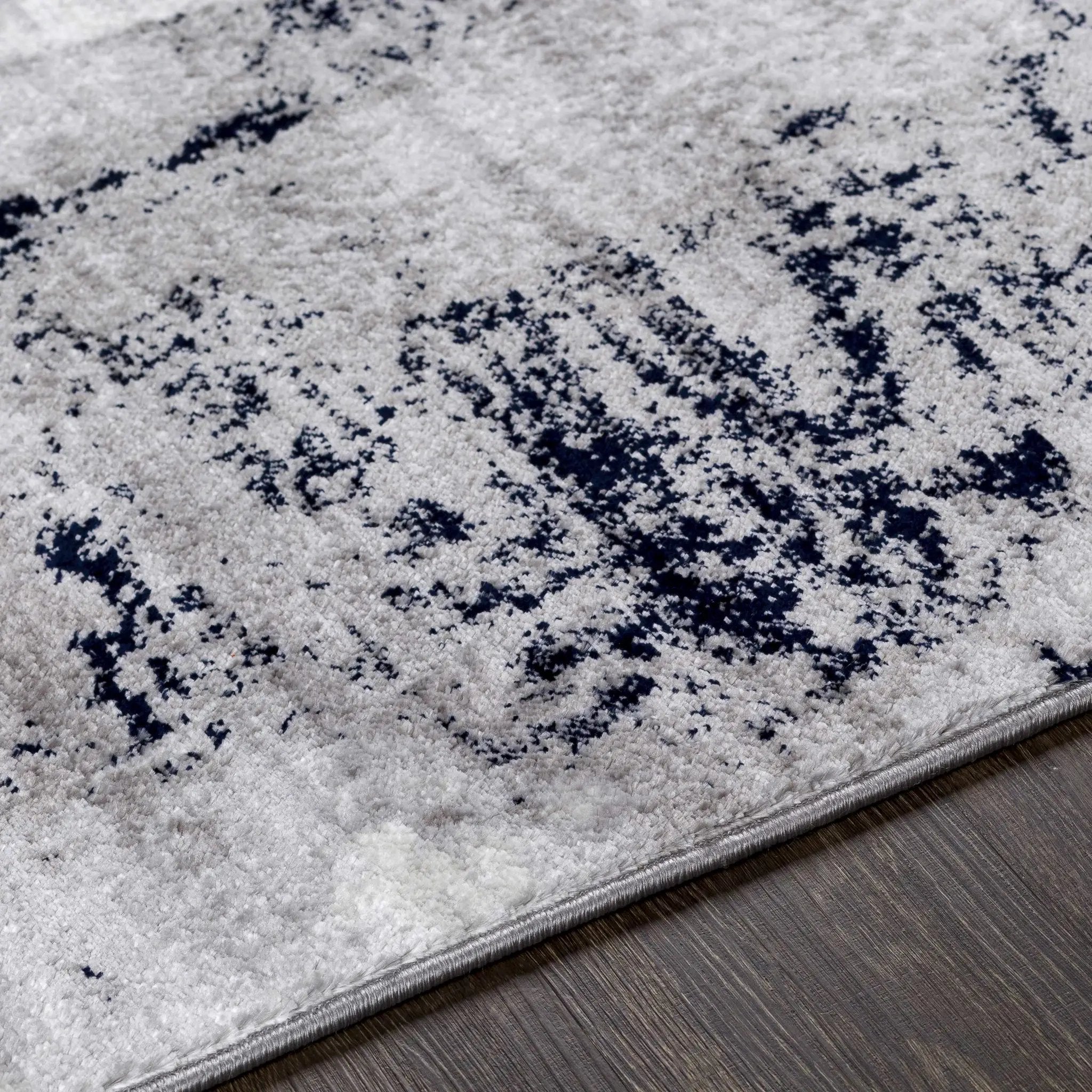 Limao Abstract Denim Area Rug - Clearance by Boutique Rugs