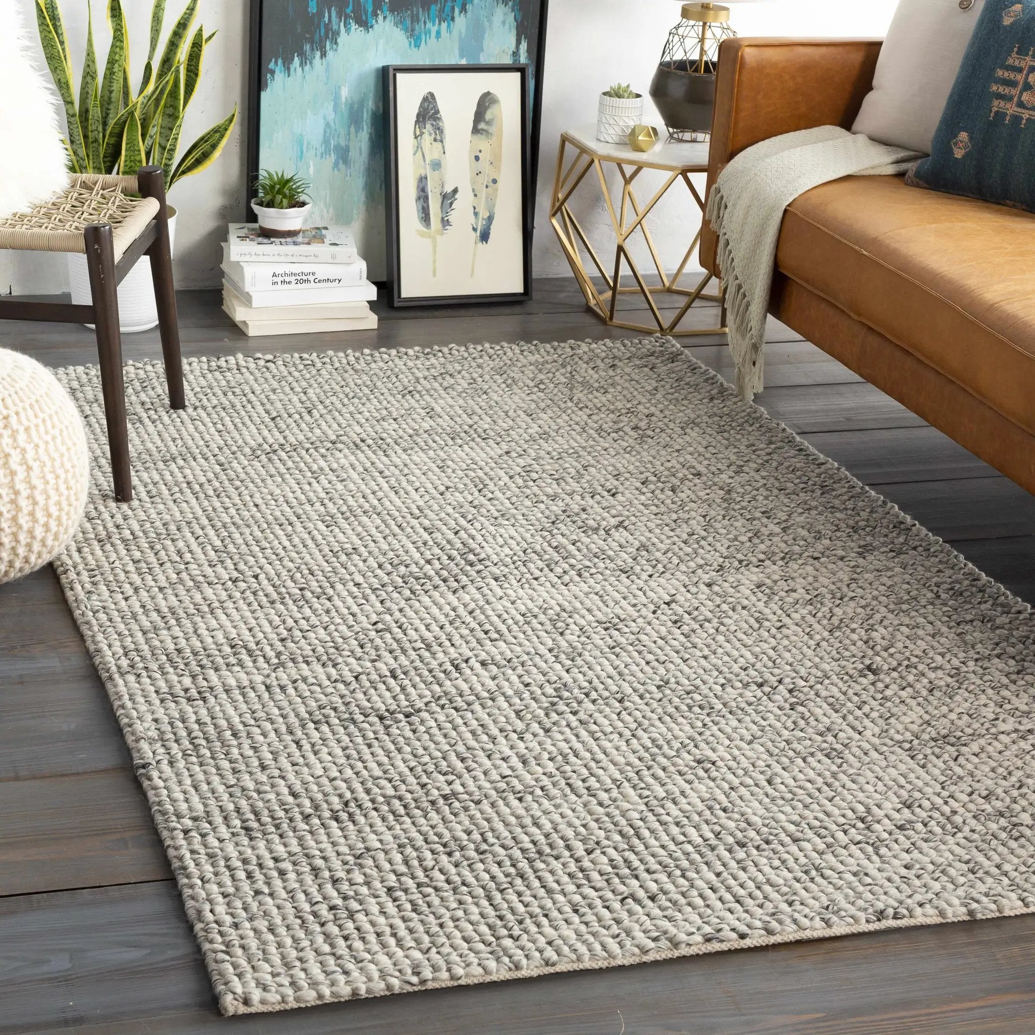 Lucerne LNE-1001 Gray Wool Rug by Boutique Rugs
