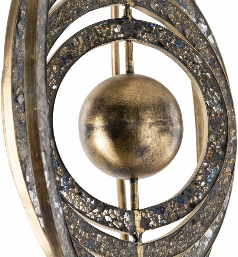 Linntown Antique Gold Circular Metal Sculpture - Clearance by Boutique Rugs