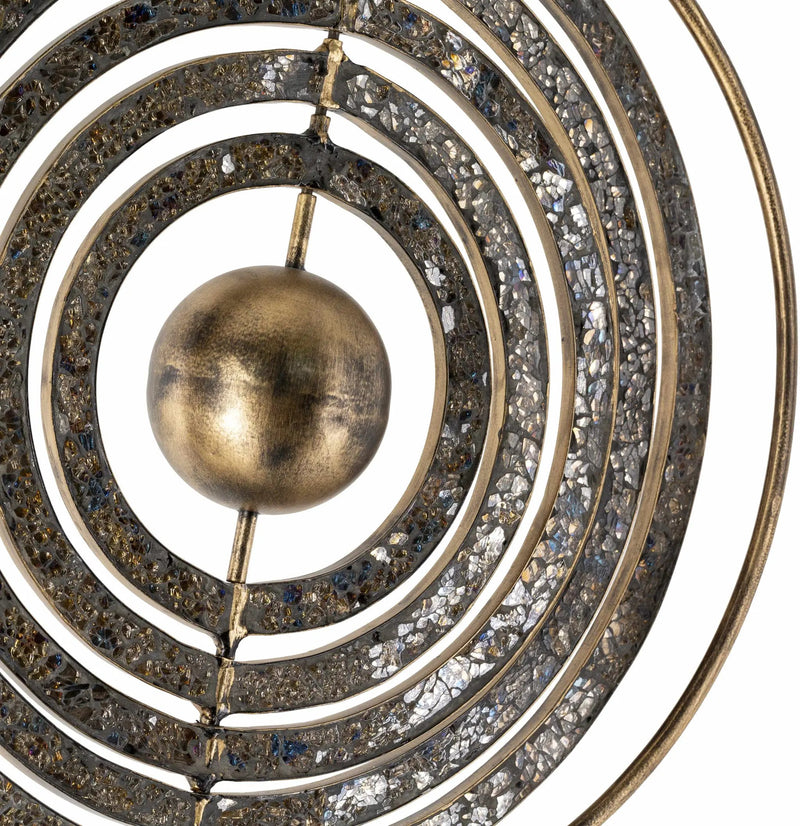 Linntown Antique Gold Circular Metal Sculpture - Clearance by Boutique Rugs