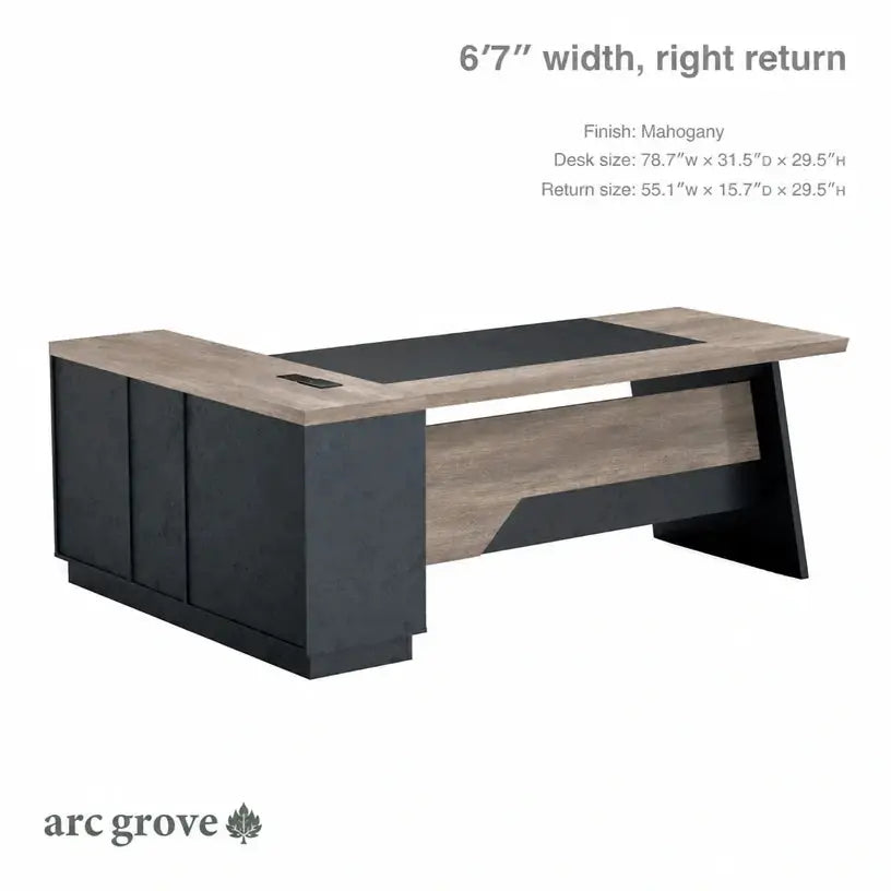 Linton · Modern L-Shaped Executive Desk by Arc Grove