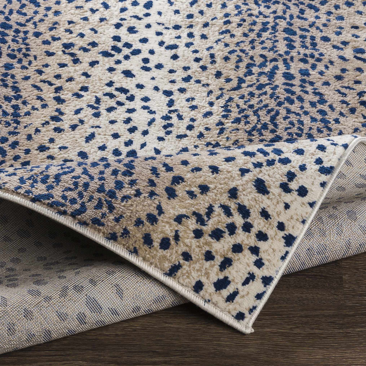 Pointblank Tan & Navy Leopard Print Area Rug by Boutique Rugs