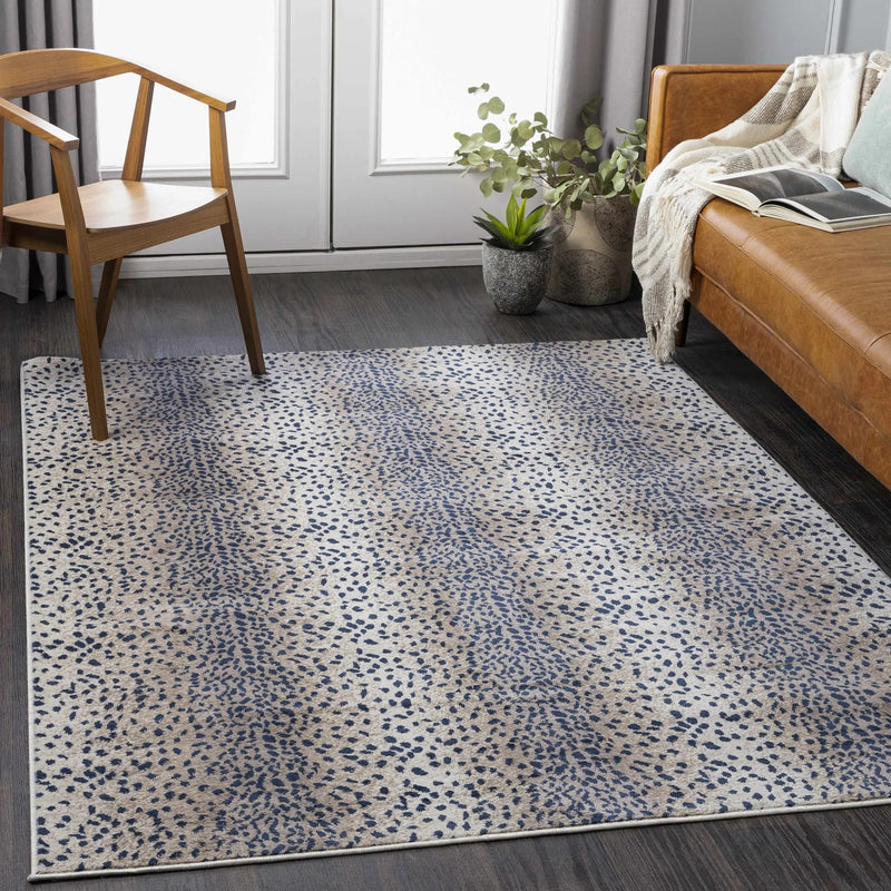 Pointblank Tan & Navy Leopard Print Area Rug by Boutique Rugs