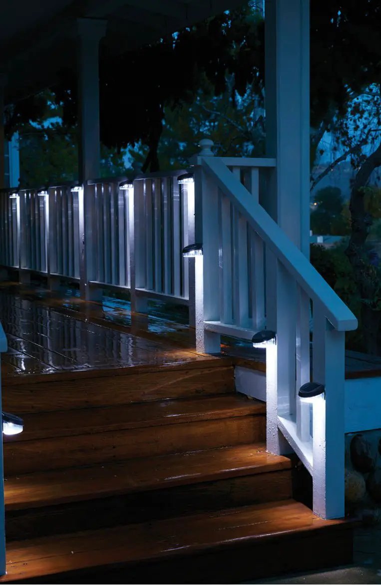 Living Accents Black Solar Powered LED Post Cap Fence Light 4 Pack by Outdoor Solar Outlet