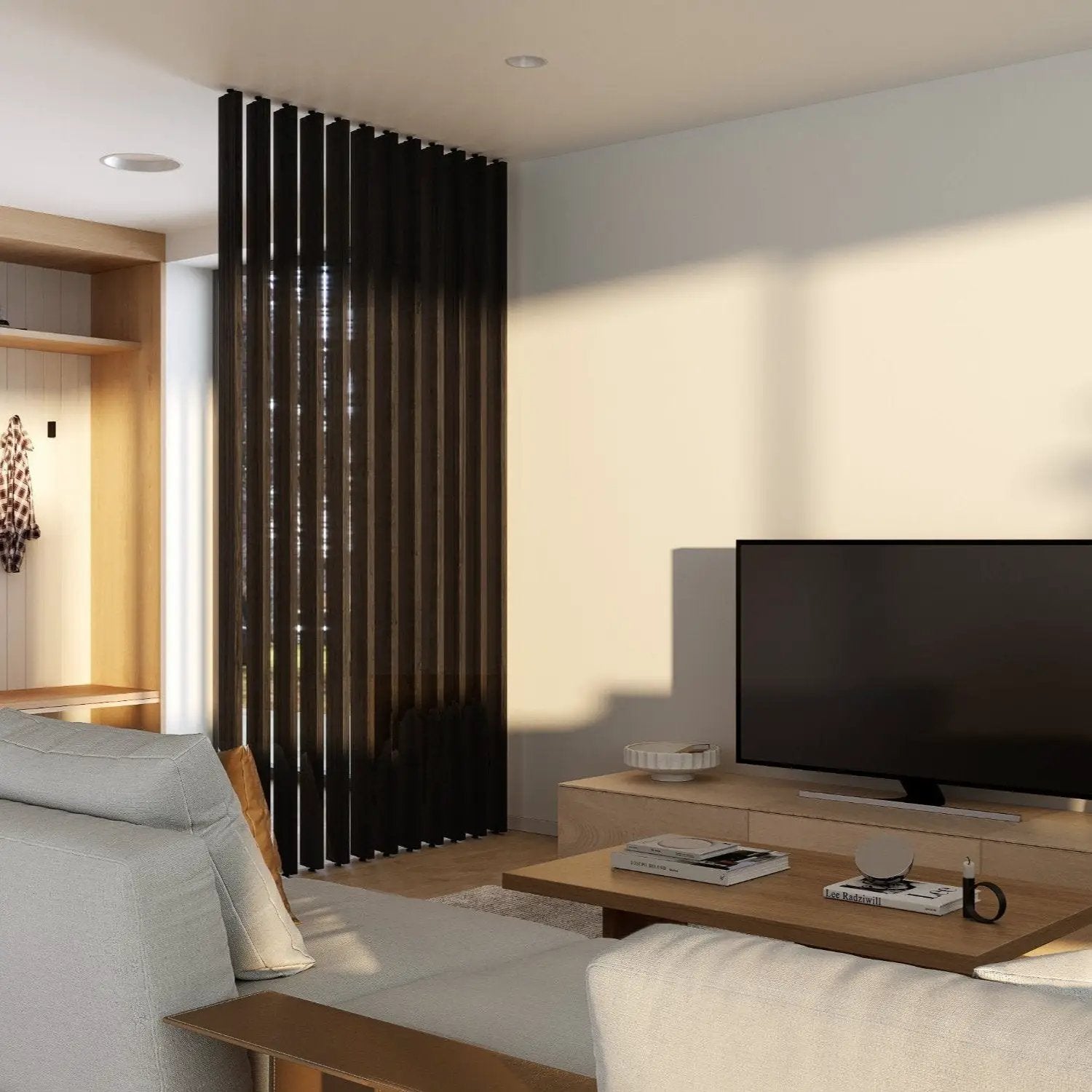 Wood Slat Room Divider by andor willow