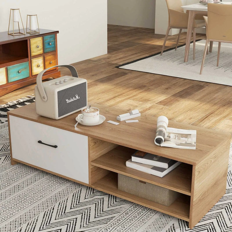 TV Stand for with 2 Open Shelf and Drawe for 55-Inch TV by DirectDeals