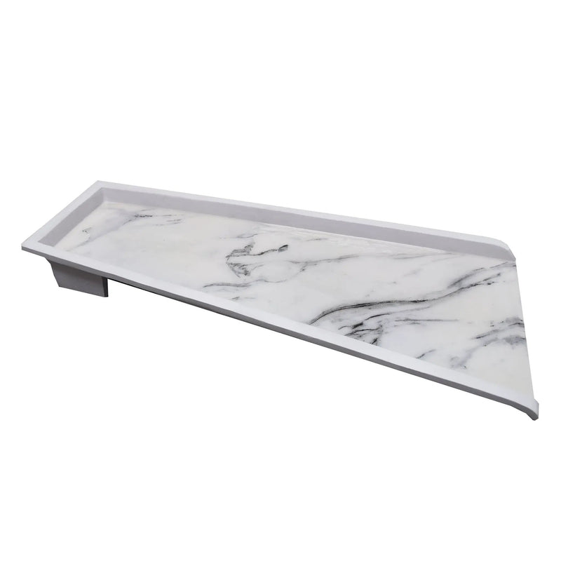 White Faux Marble 24-in Cast Aluminum Downspout Gutter Splash Block by Sharicks