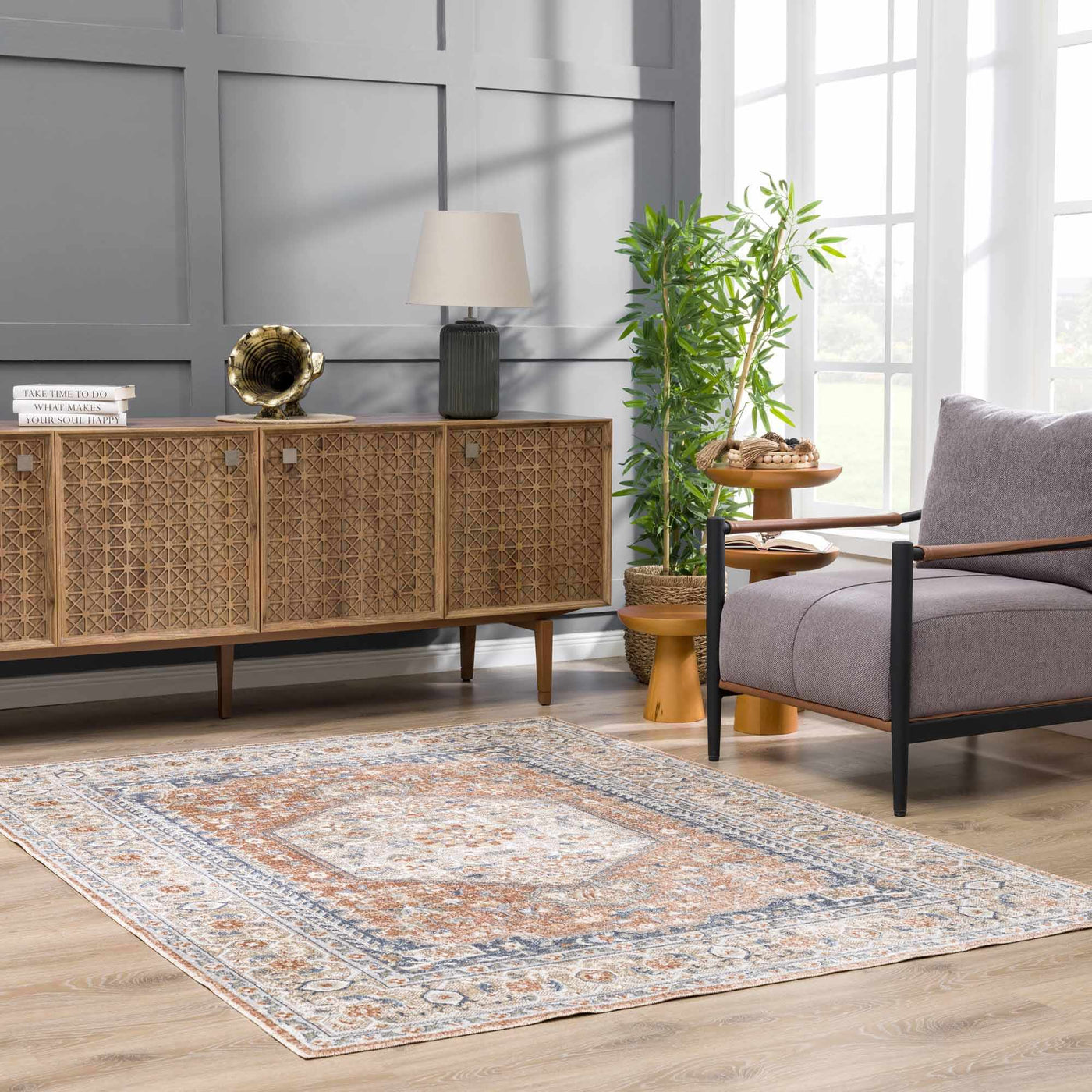 Gael Rust Boutique Washable Rug by Boutique Rugs