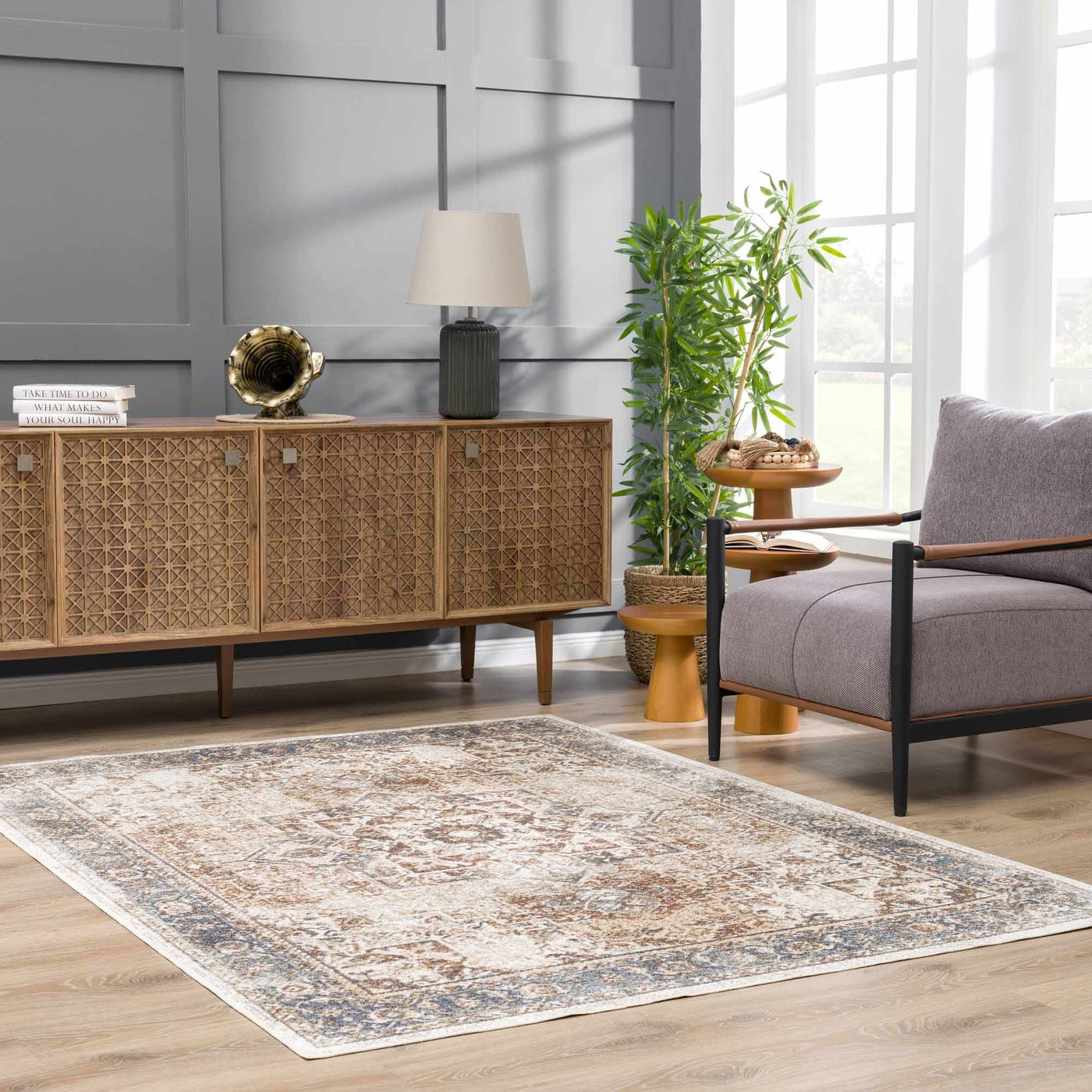 Heritage Style Flat Pile Washable Rug by Boutique Rugs