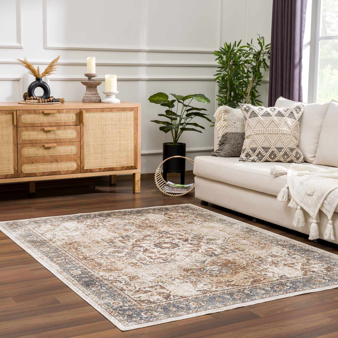 Heritage Style Flat Pile Washable Rug by Boutique Rugs