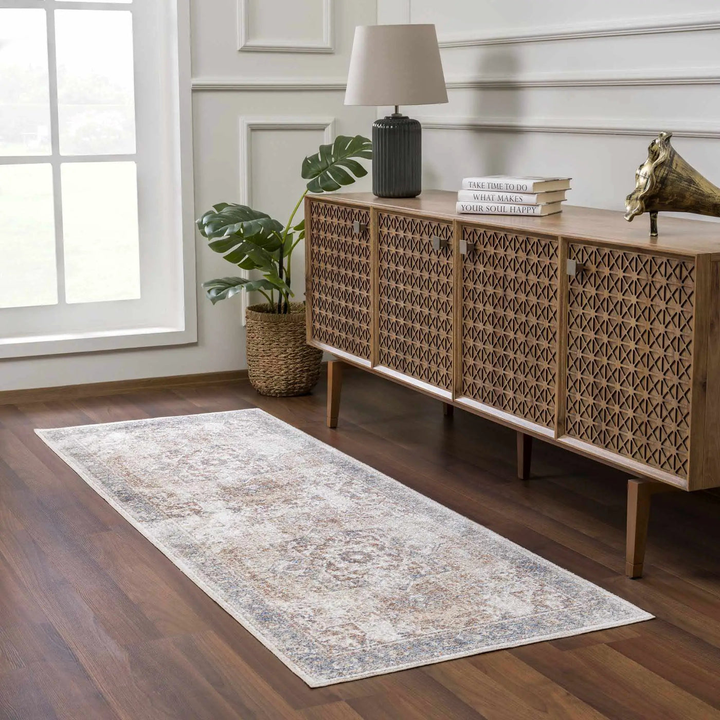 Heritage Style Flat Pile Washable Rug by Boutique Rugs