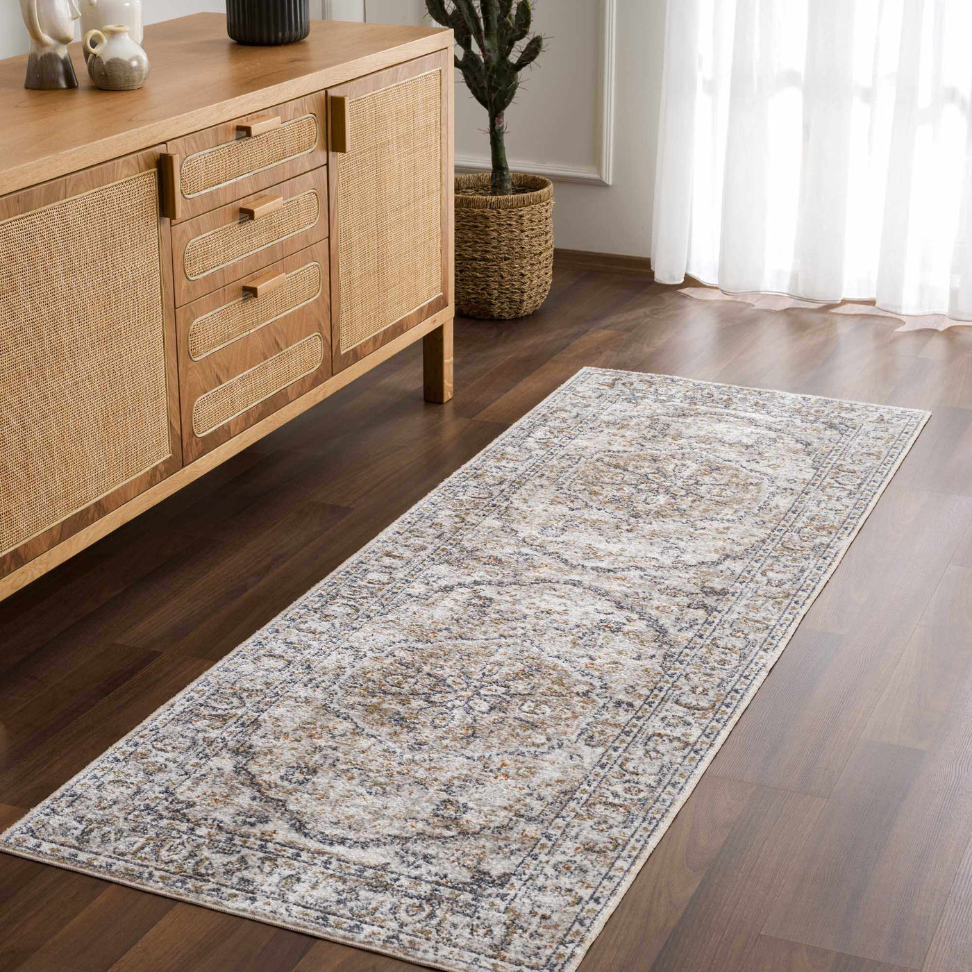 Hiti Cream Flat Pile Washable Rug by Boutique Rugs