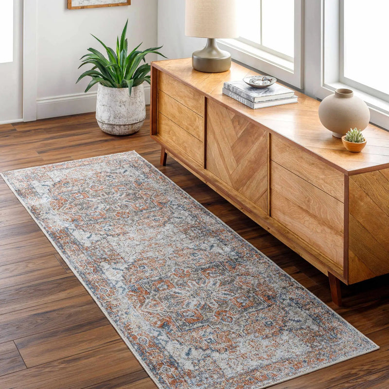 Rust Hera Washable Area Rug - Clearance by Boutique Rugs