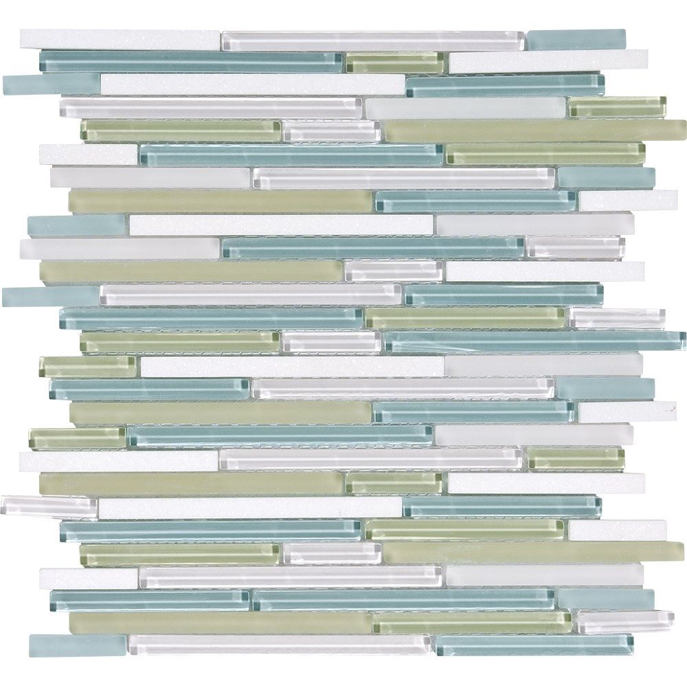 Lluvia Eleyson Gloss Liner Blend Glass Mosaics 12x12 Glass Gloss 12x12 Mosaics