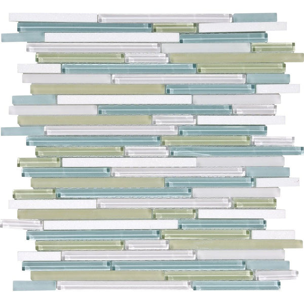 Lluvia Eleyson Gloss Liner Blend Glass Mosaics 12x12