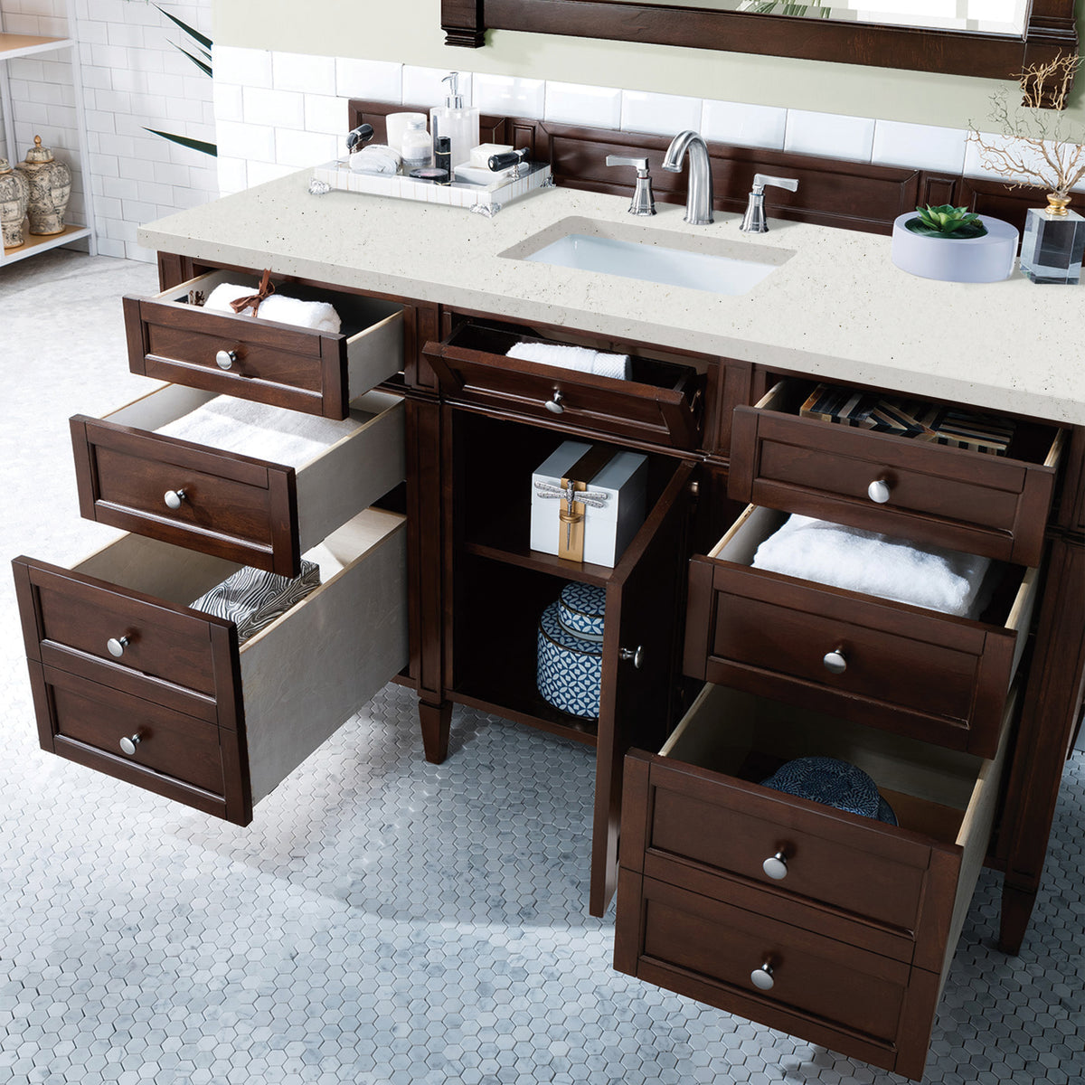 James Martin Brittany 60" Single Bathroom Vanity, Burnished Mahogany, view 24