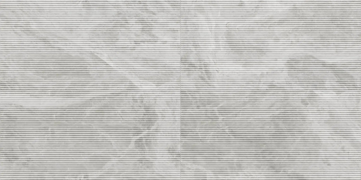 Veneer World Atelier Charme Evo Flute Pearl Grey Marble Look Porcelain Accent Tiles 24x48 by landmarkceramics
